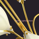 Axyaa Ceramic Magnolia Floor Lamps Metal Art Decorative Space with Light Bulbs