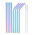 Axyaa Stainless Steel Straw Set with Cleaner Brush Home Bar Accessory