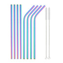 Axyaa Stainless Steel Straw Set with Cleaner Brush Home Bar Accessory