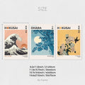 Retro Ocean Wave Japanese Gallery Wall Art Set by Axyaa