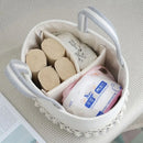 Axyaa Tassel Cotton Rope Diaper Bag Handwoven Multifunctional Storage Basket