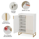 Tribesigns Axyaa 5-Tier White Shoe Cabinet with Doors, Wood Storage for Bedroom & Living Room