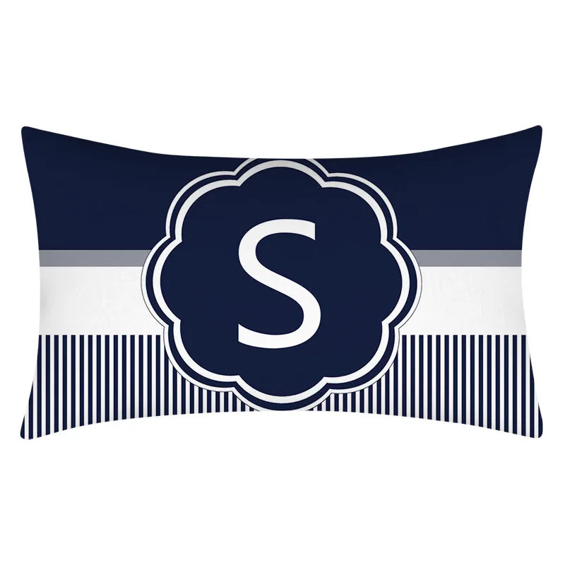 Axyaa Blue Stripe Pillowcase 30X50 for Sofa Chair Decor