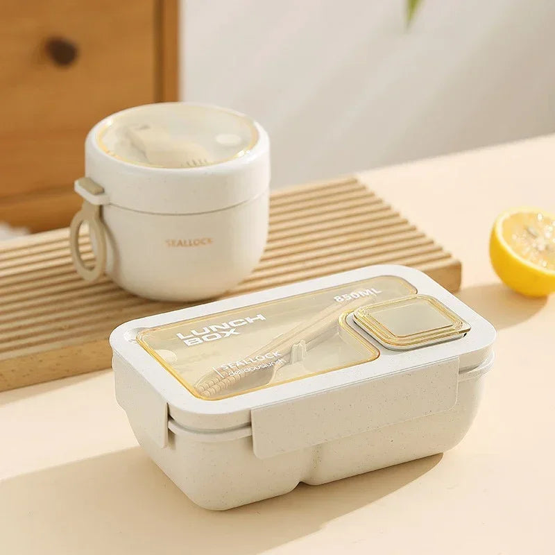 Axyaa Bento Box Set: Compact Lunch Kit with Storage Bag for School, Work, Picnic