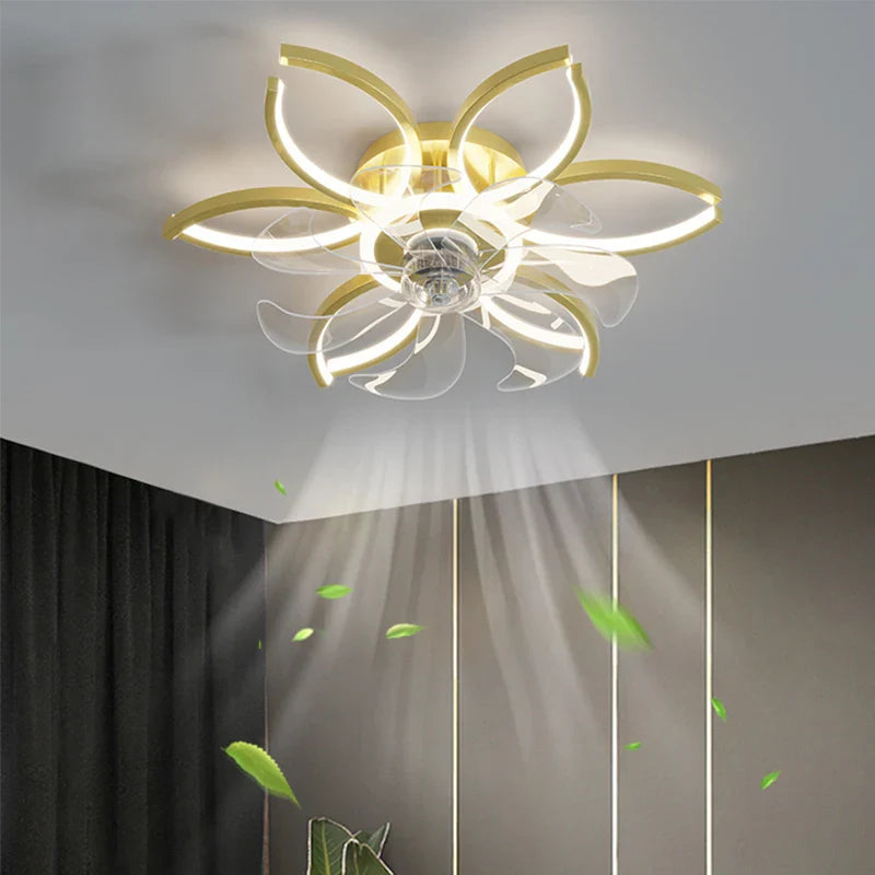 Axyaa Bladeless Ceiling Fan with Dimmable Light and Control for Home Bedroom Living Room