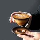 Axyaa Retro Flower Ceramic Coffee Cup Set - Japanese Style Home Decor
