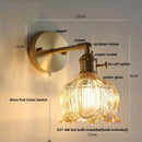 Axyaa Flower Glass LED Wall Lights - Modern Nordic Bedside Lamp