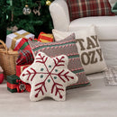 Axyaa Christmas Snowflakes Red Checked Tree Pillow Cover Home Decoration