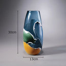 Axyaa Seawater Ripple Glass Vase Hydroponic Flower Pot Desk Decoration Artificial Floral Arrangement