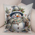 Axyaa Winter Snowman Print Pillowcase Set for Christmas Day Party Décor & Home Gift