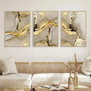Axyaa Beige Golden Marble Abstract Wall Art Posters Luxury Canvas Print
