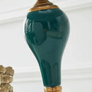 Axyaa Chinese Green Ceramic Table Lamp with European Cloth Shade