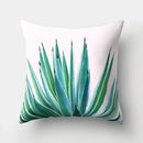 Axyaa Tropical Plant Green Leaves Cactus Pillowcase Living Room Sofa Cushion Cover