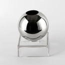 Axyaa Silver Geometric Ball Vase for Home Decoration and Floral Arrangements