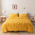 Axyaa 3D Flower Duvet Set, AB Side Quilt Covers + Pillowcase, Solid Home Bedding