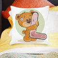 Axyaa Cartoon Bear Alphabet Print Cushion Cover - Children's Room Decor