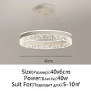 Axyaa LED Crystal Pendant with Black & White Ring Design for Modern Minimalist Home Lighting