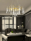 Axyaa Large Droplet Crystal Chandelier for Modern Living Room and Bedroom
