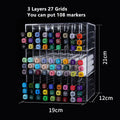 Axyaa Acrylic Marker Holder Desk Organizer for Office School Supplies Storage Shelf