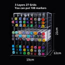 Axyaa Acrylic Marker Holder Desk Organizer for Office School Supplies Storage Shelf