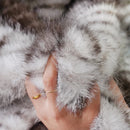 Axyaa Brown Stripe Faux Fur Throw Blanket - Luxuriously Soft and Cozy Fur Blanket