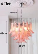 Axyaa Glass Petal Chandelier: Modern Luxury Pendant for Dining Living Bedroom