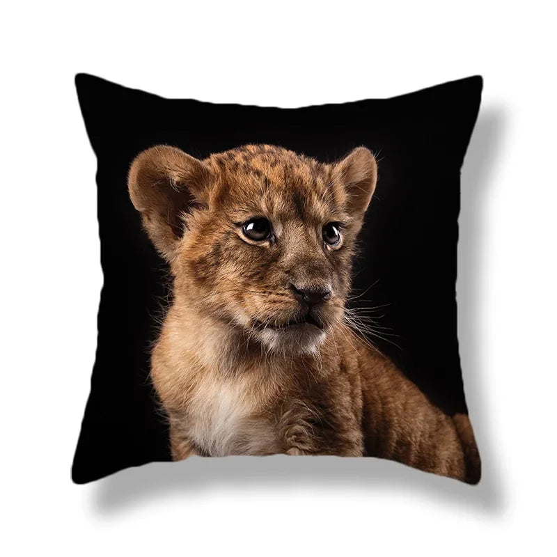 Wild Animal Lion Tiger Cushion Cover - Axyaa Home Decor