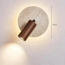 Axyaa Rotatable LED Wood Wall Sconce, Retro Stone Design, Stone Background, Indoor Room Decor
