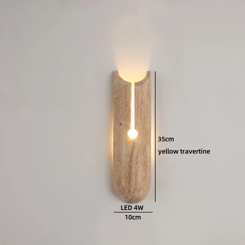 Axyaa Black Travertine Wall Art LED Wall Lights - Interior Living Room Bedroom Bedside Lamp