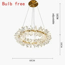 Axyaa Luxury Crystal LED Chandelier Circular Pendant Lamp - Modern Designer Lighting
