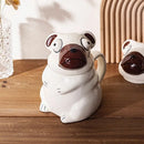 Cute Dog Mug by Axyaa: Large Ceramic Tea Cup with Lid, Funny Cartoon Design