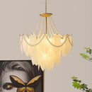Axyaa Luxury Crystal Leaf Chandelier | Modern LED Light for Living Room & Kitchen