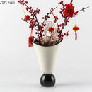 Axyaa White Ceramic Hat Vase for Floral Arrangement and Room Decor