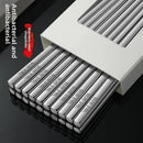 Axyaa Stainless Steel 316L Family Chopsticks: Antibacterial & Anti-Slip Health Chopsticks