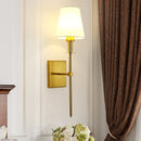 Axya Classic Rustic Industrial Wall Sconce White Lampshade - Bedroom Bathroom Mirror Light