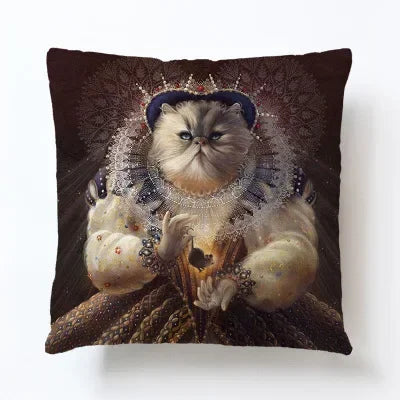 Axyaa Cartoon Animal Linen Pillowcase for Home Sofa Decor
