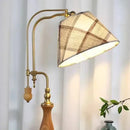 Axyaa Solid Wood Adjustable Table Lamp for Bedroom and Living Room Décor