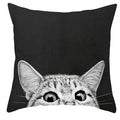 Axyaa Cute Cat Dog Pillowcase 45*45cm Bedroom Sofa Decor White Black Animal Pillowcase