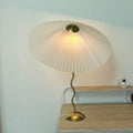 Axyaa Vintage Pleated Umbrella Light Bedside Lamp for Living Room, Bedroom, Study