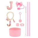 Axyaa 10pcs Tumbler Accessories Set: Straw, Cover, Cap, Boot, Stopper, Keychain, Charm