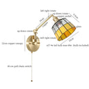 Axyaa Tiffany Glass LED Wall Lamp Living Room Bathroom Light - Pull ChainRotate