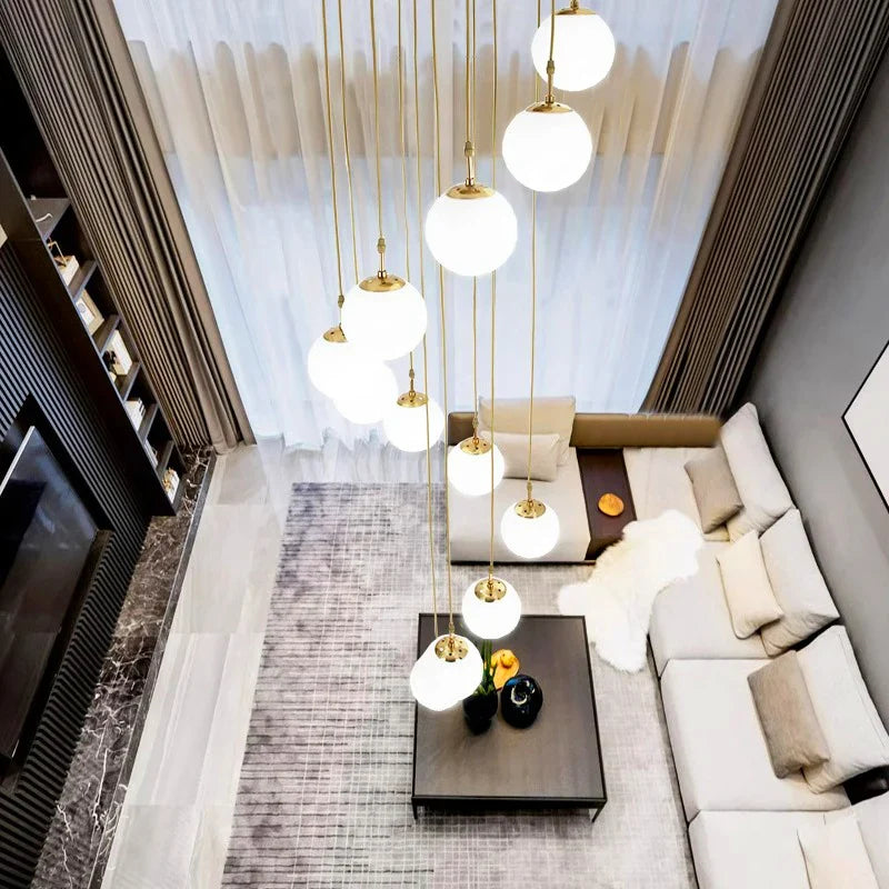 Axyaa Staircase Chandeliers LED Pendant Light for Modern Living Room Decor