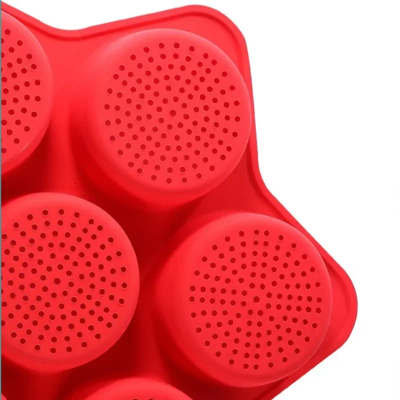 Axyaa 6-Hole Silicone Hamburger Mold for Oven Baking and Bread Making