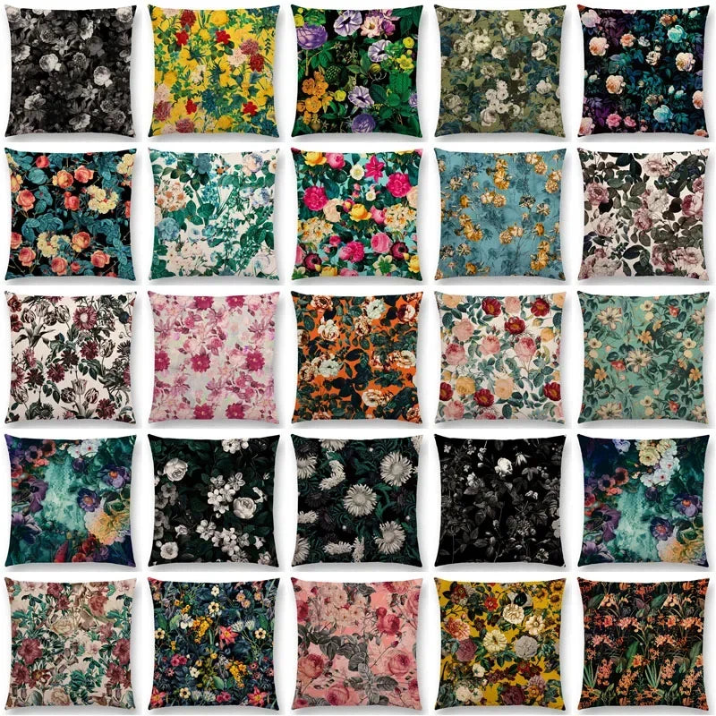 Axyaa Botanical Garden Floral Leaves Print Pillow Case Cover