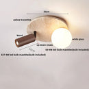 Axyaa Yellow Travertine LED Ceiling Lamp - Modern Natural Stone Ceiling Lights