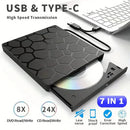 Axyaa External DVD RW CD Player USB 3.0 Type-C DVD Burner for Laptop Desktop