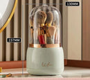 Axyaa Rotating Makeup Brush Holder with Lid & Cosmetic Organizer