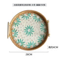 Axyaa Shell Tray: Light Luxury Double-eared Rattan Storage for Decorative Display