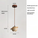 Axyaa Natural Yellow Stone LED Pendant Light: Wabi Sabi Travertine Design
