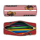 Axyaa Mickey Mouse Minnie Leather Pencil Case for Students - Big Capacity Zipper Pen Holder